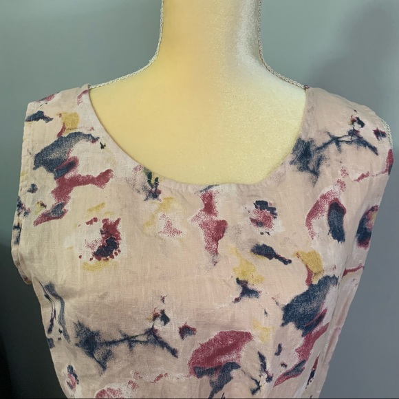 BELLAMBRA DUSTY PINK FLORAL LINEN MIDI DRESS SIZE L - Picture 9 of 10